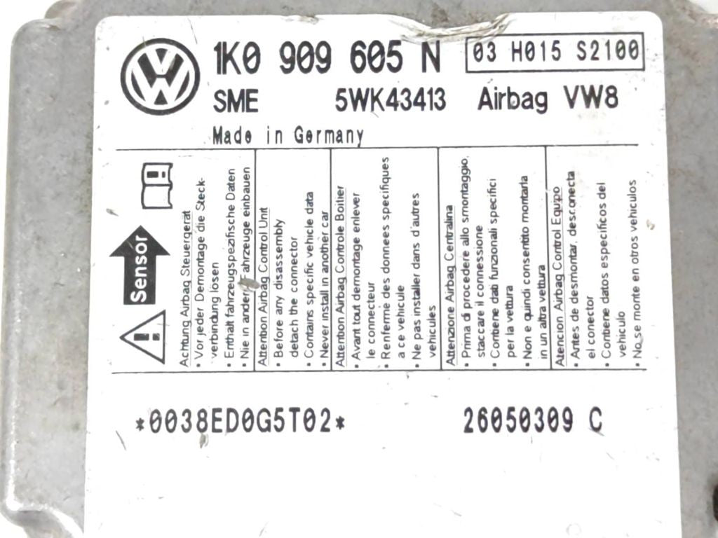 Volkswagen Golf V 2006 Control unit module 1K0909605N 5WK43413 