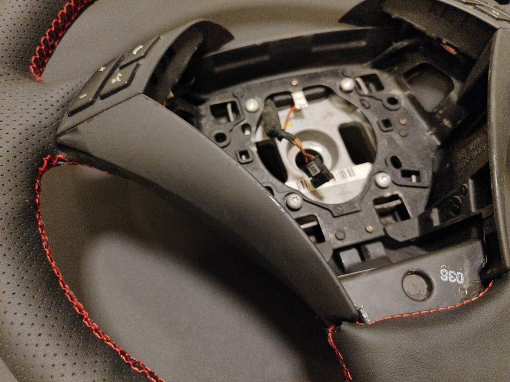 BMW 5 Series 3.0D E60 E61 Steering Wheel Red Stitch New Leather Cover