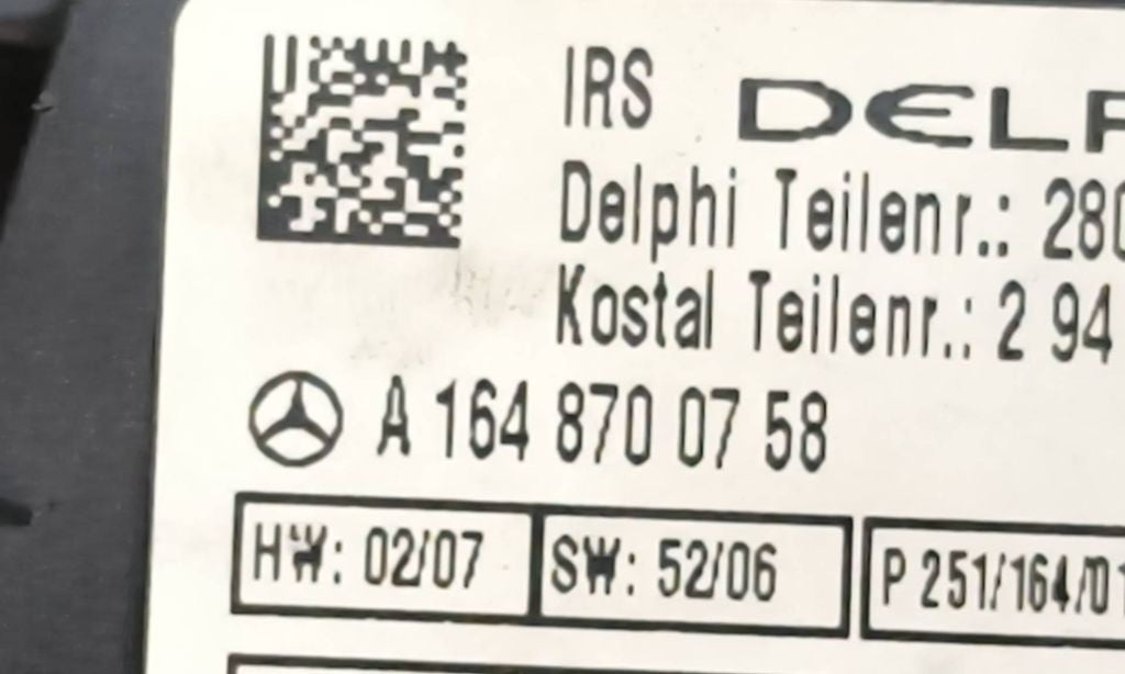 Mercedes-Benz ML W164 2006 front seat light A1648700758 