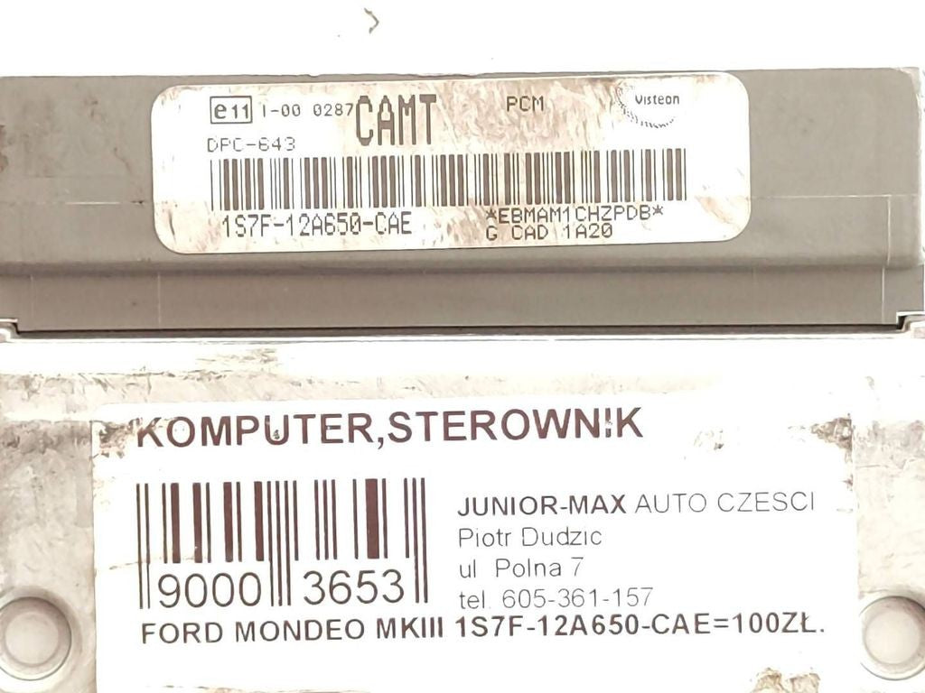 Ford Mondeo Mk III 2002 1S7F12A650CAE Engine control unit module ECU 