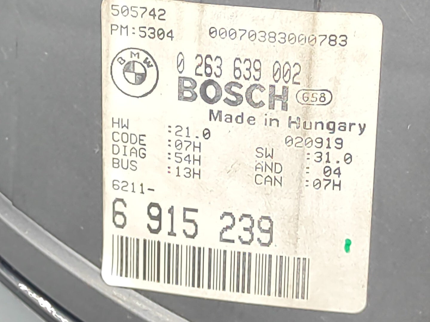 BMW 3 Series E46 320D 2000 LHD Speedometer cluster 62116915239 0263639002