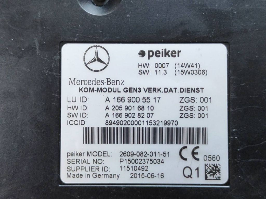 Mercedes-Benz GLE W166 2016 Telematic control unit A1669005517