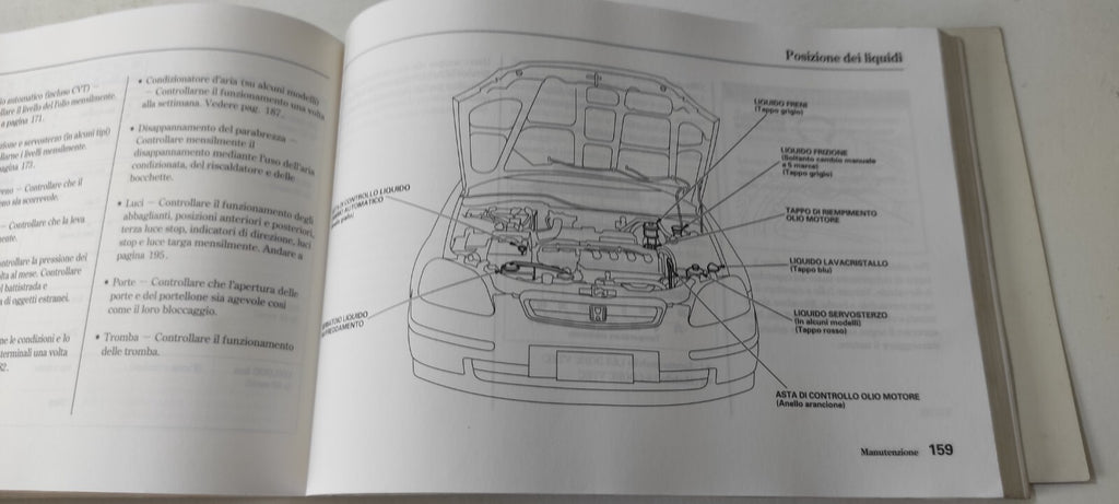 Honda Civic MK6 EK EJ 1998 User Service Manual Book ITALY