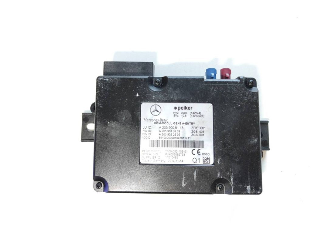 Mercedes-Benz C W205 2014 Bluetooth control unit module A2059008118 