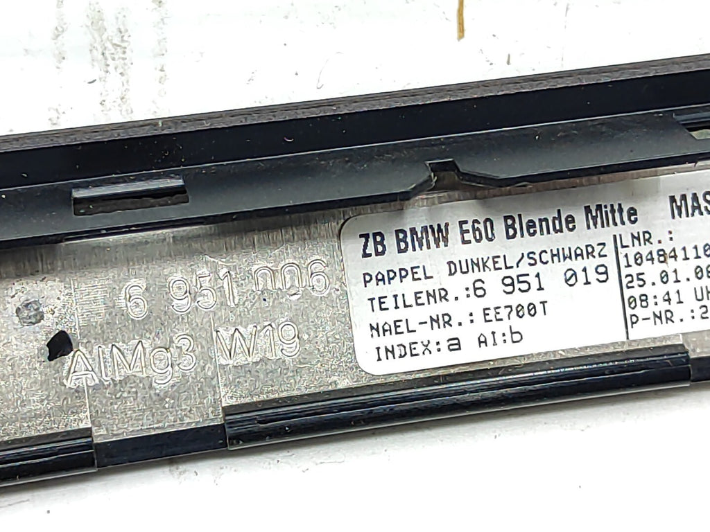 BMW 5 Series E61 530D 170kW 2006 LHD Front Panel Trim WOOD 6951006 6951019