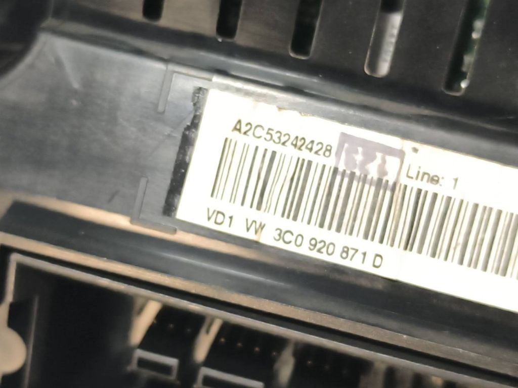 Volkswagen PASSAT B6 Petrol 2007 speedometer instrument cluster 3C0920871D 