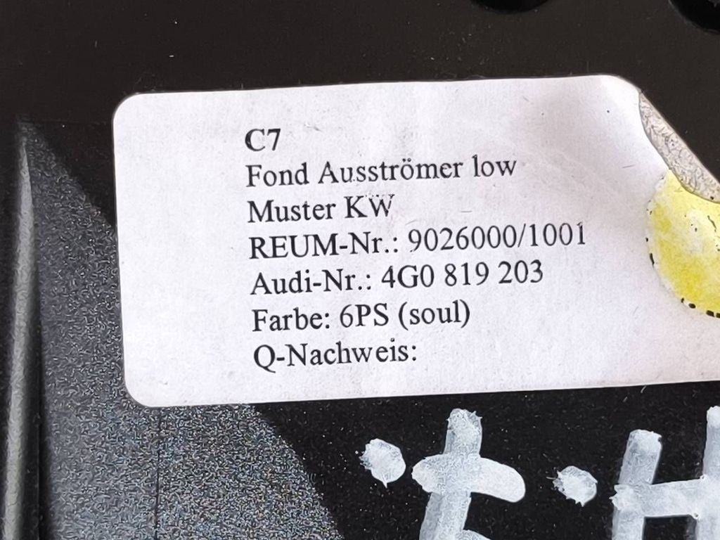 Audi A6 S6 C7 4G 2012 Rear center console air vent grill 4G0819203 