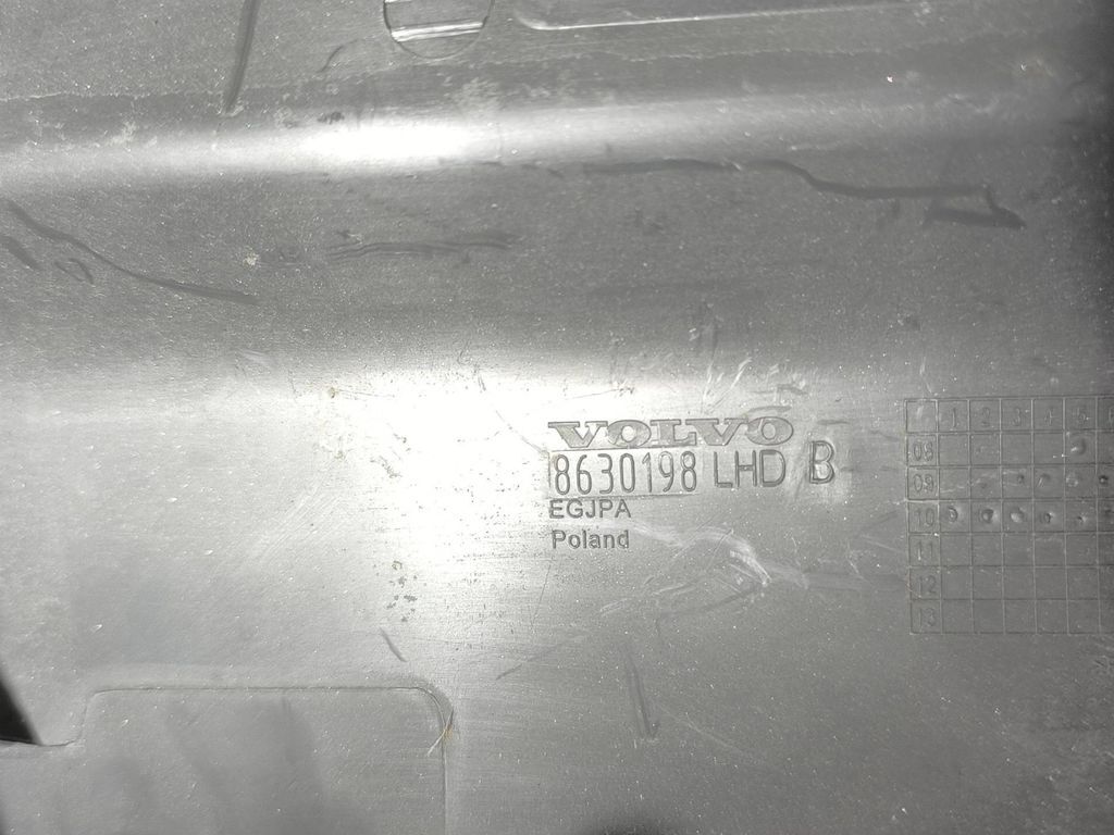 Volvo S60 2012 LHD Dashboard lower bottom trim panel 8630198 