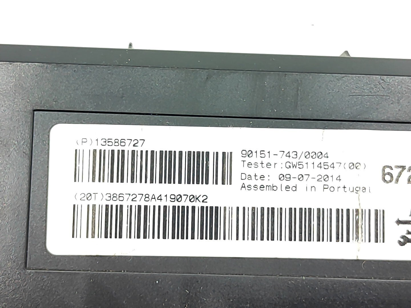 Opel Astra J 2012 Climate Control Module 13586727