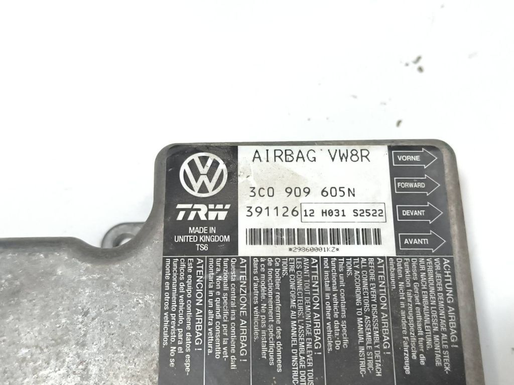 Volkswagen PASSAT B6 2007 Safety Control unit module 3C0909605N 