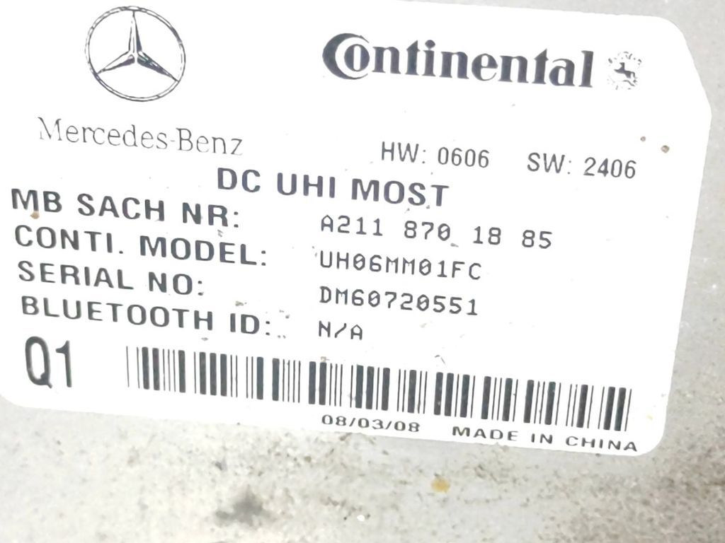 Mercedes-Benz ML W164 2005 Bluetooth control unit module A2118701885 