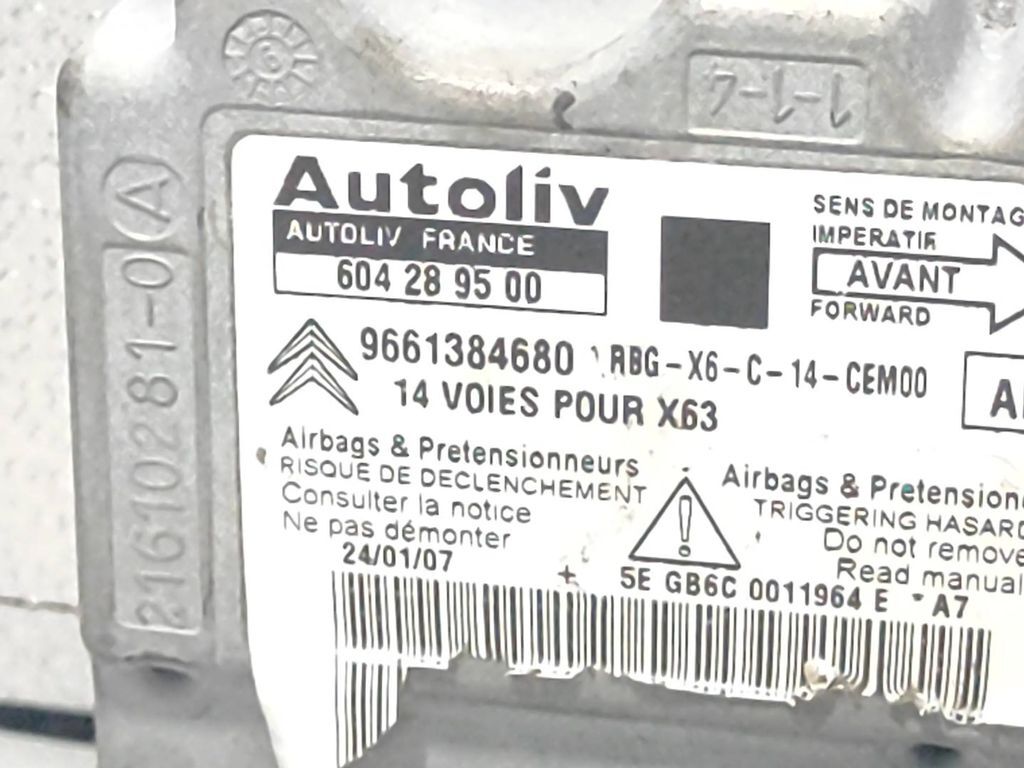 Citroen C6 2.7HDI Diesel 2006 Safety Control unit module 9661384680 