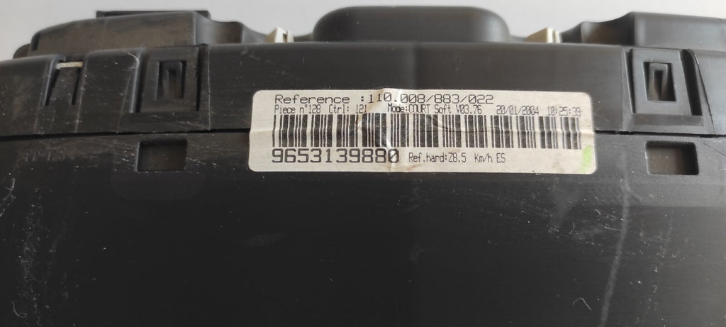 Peugeot 607 3.0i V6 2000 LHD Front Dash Speedometer Cluster 9653139880