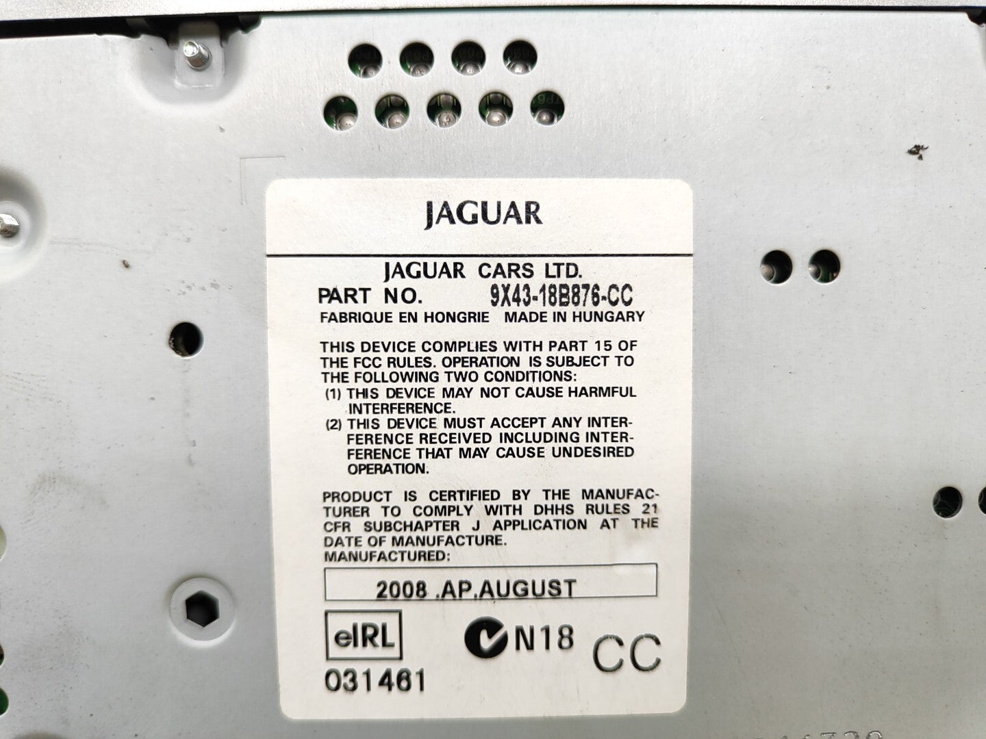 Jaguar X Type 2.0D Radio CD Player Unit 9X4318B876CC NO CODE