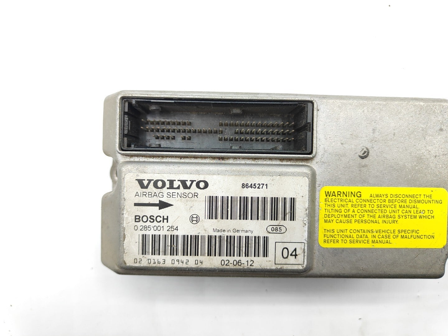 Volvo S60 2002 Safety Crash Impact Sensor Module ECU 0285001254
