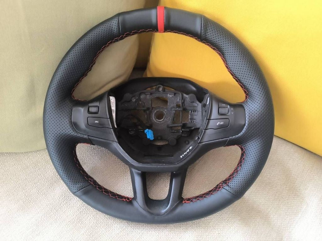 Peugeot 208 2013 Steering wheel 96750123ZD / Red Stitch / Red Marker