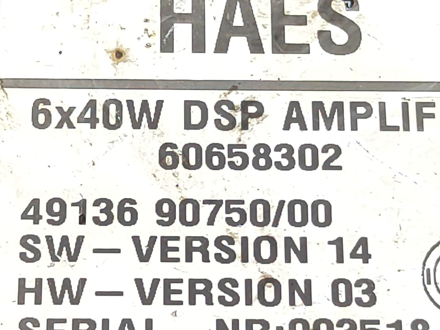 Alfa Romeo 166 2.4JTD 100kW 2002 Sound DSP Audio Amplifier 60658302