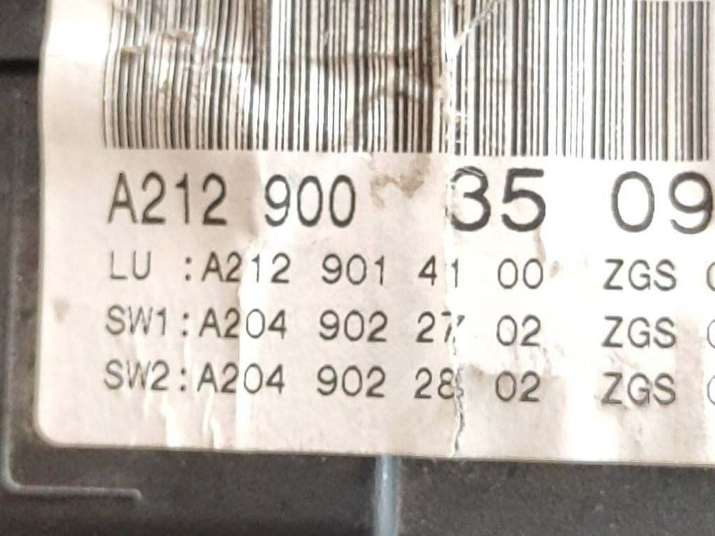 A2129003509 Mercedes-Benz E W212 2012 RHD speedometer instrument cluster 