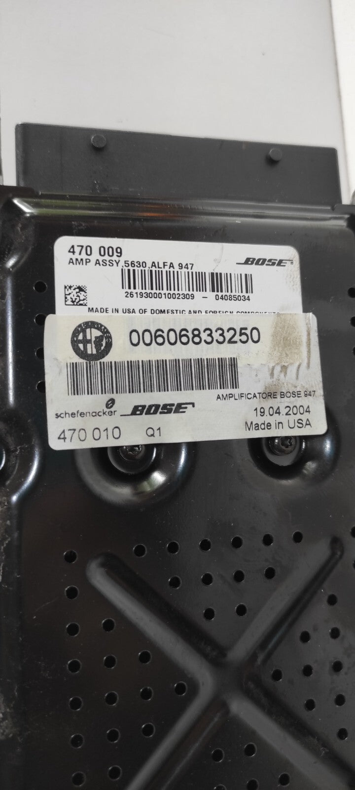 Alfa Romeo GT 1.9JTD 110kW 2004 Audio System Amplifier BOSE 00606833250