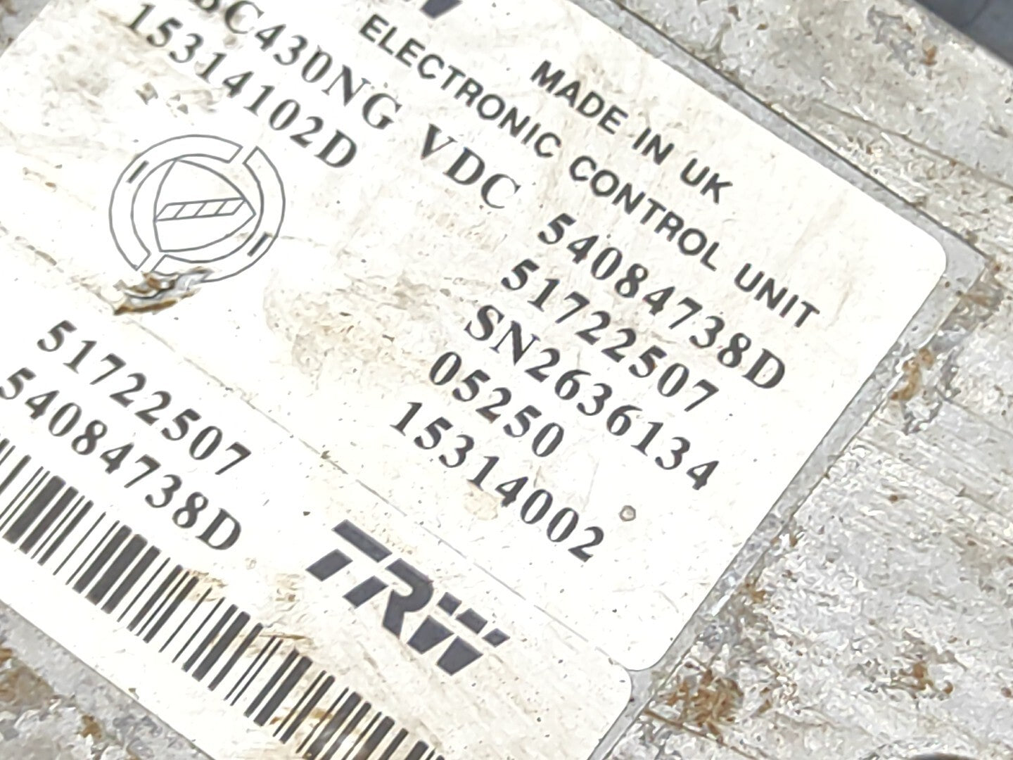 Alfa Romeo 159 SW 1.9JTDm 8V 2007 ABS Brake Pump Module 51722507 54084738D