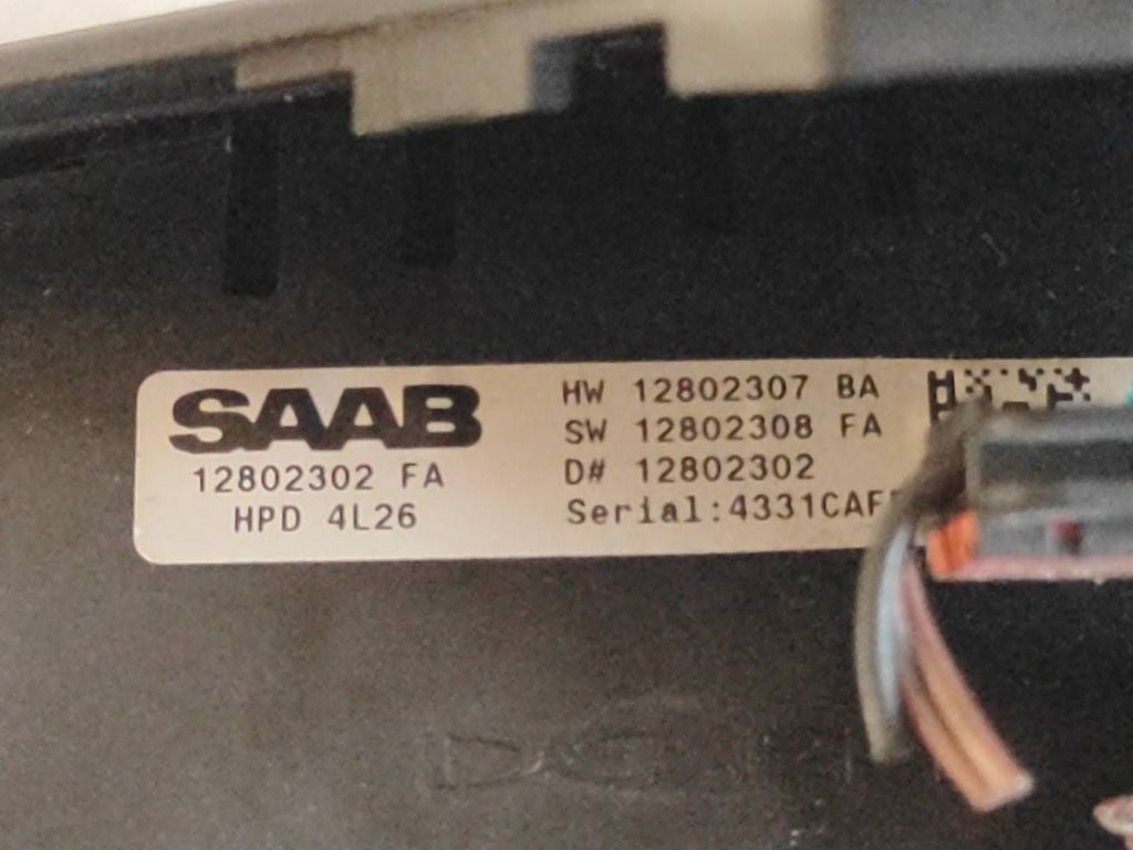Saab 9-3 Ver1 2005 Dashboard LCD screen display 12802307 12802302