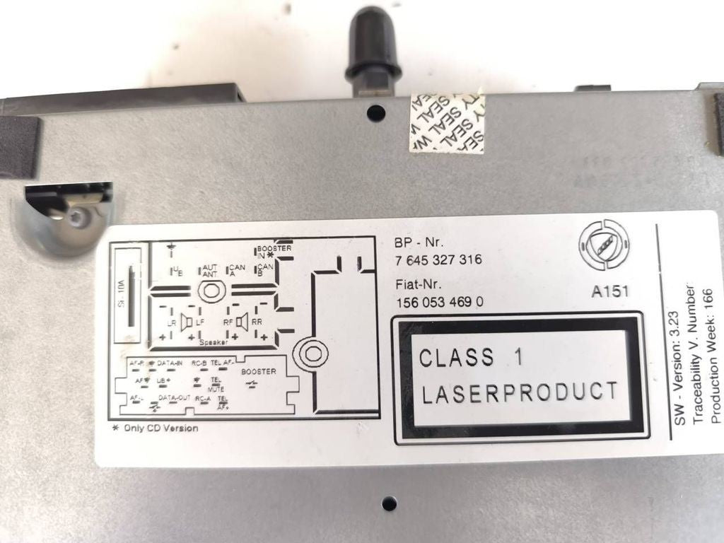 Alfa Romeo 147 2005 Radio CD player head unit 7645327316 / With Code