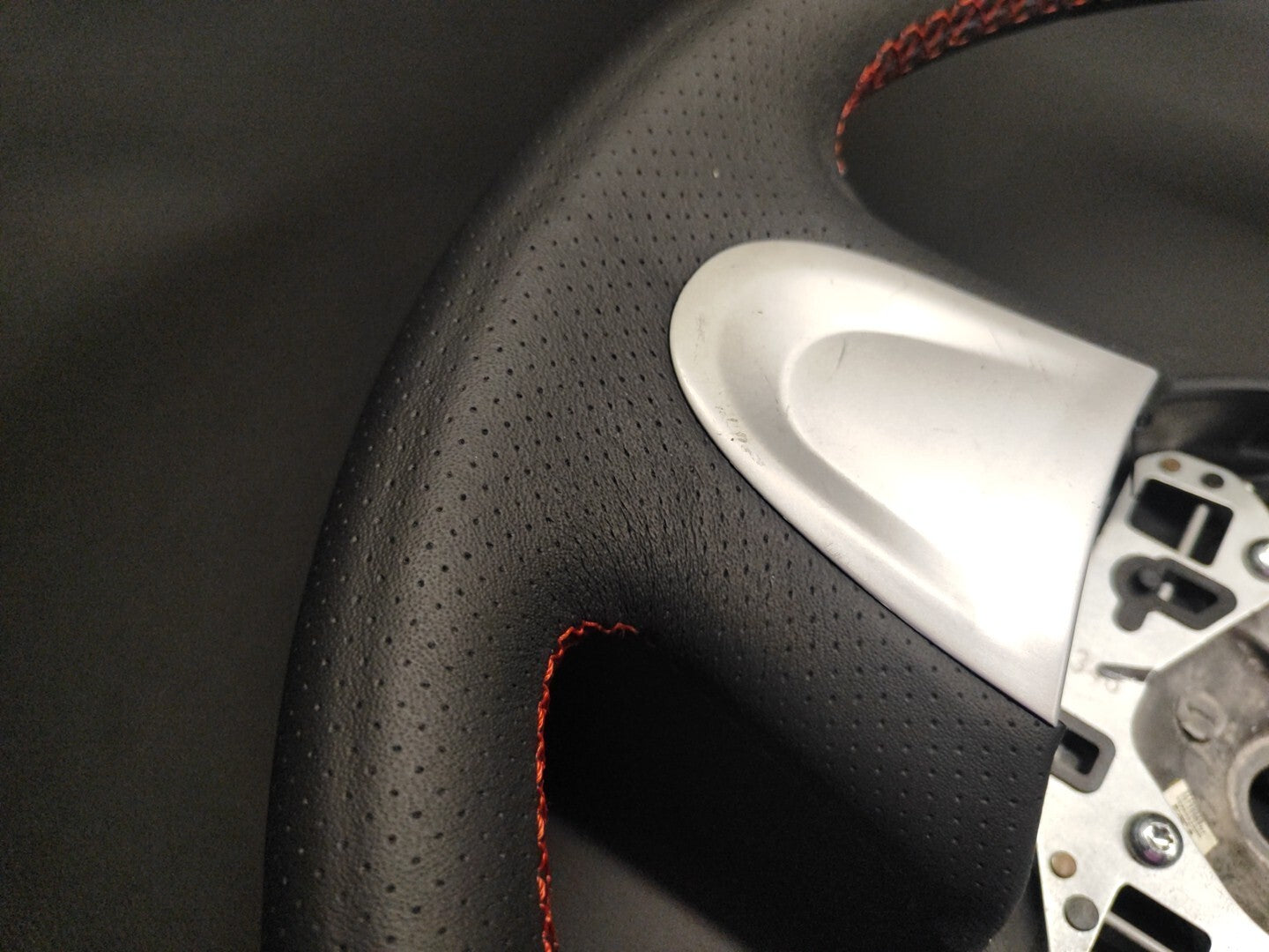 Mini Cooper ONE R55 R56 R57 2 Spoke Steering Wheel Red Stitch Leather