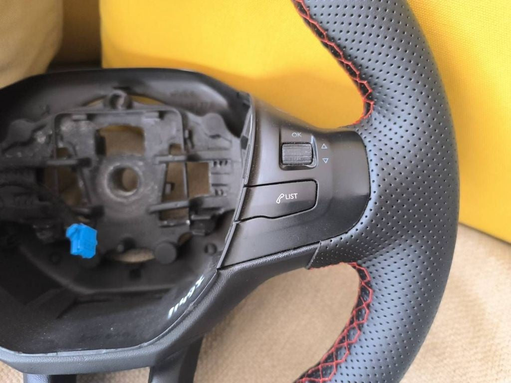 Peugeot 208 2013 Steering wheel 96750123ZD / Red Stitch / Red Marker