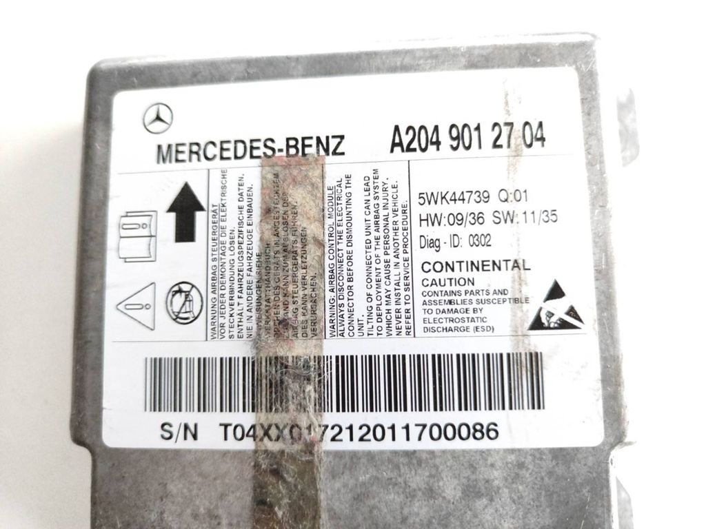 Mercedes-Benz C W204 2013 Safety Control unit module A2049012704 