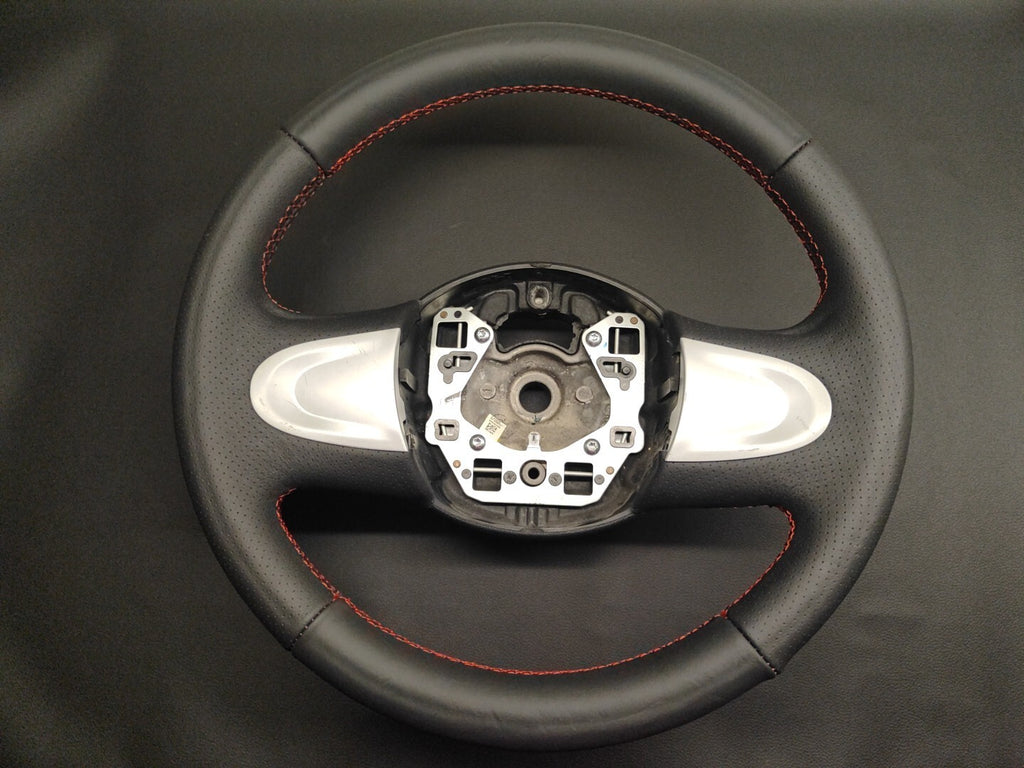 Mini Cooper ONE R55 R56 R57 2 Spoke Steering Wheel Red Stitch Leather