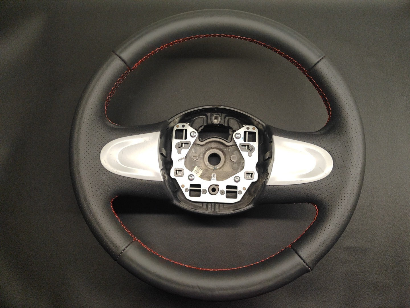 Mini Cooper ONE R55 R56 R57 2 Spoke Steering Wheel Red Stitch Leather