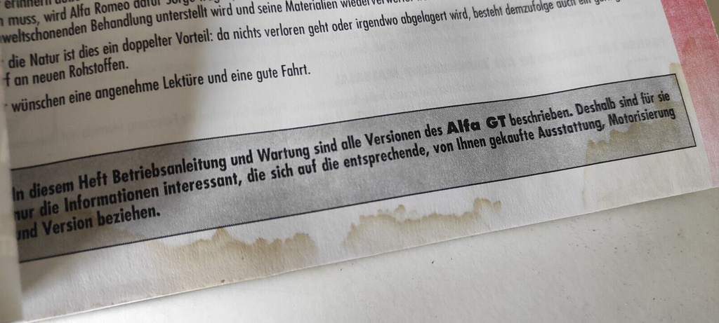 Alfa Romeo GT 1.9JTD 110kW Diesel 2005 User Manual GERMAN