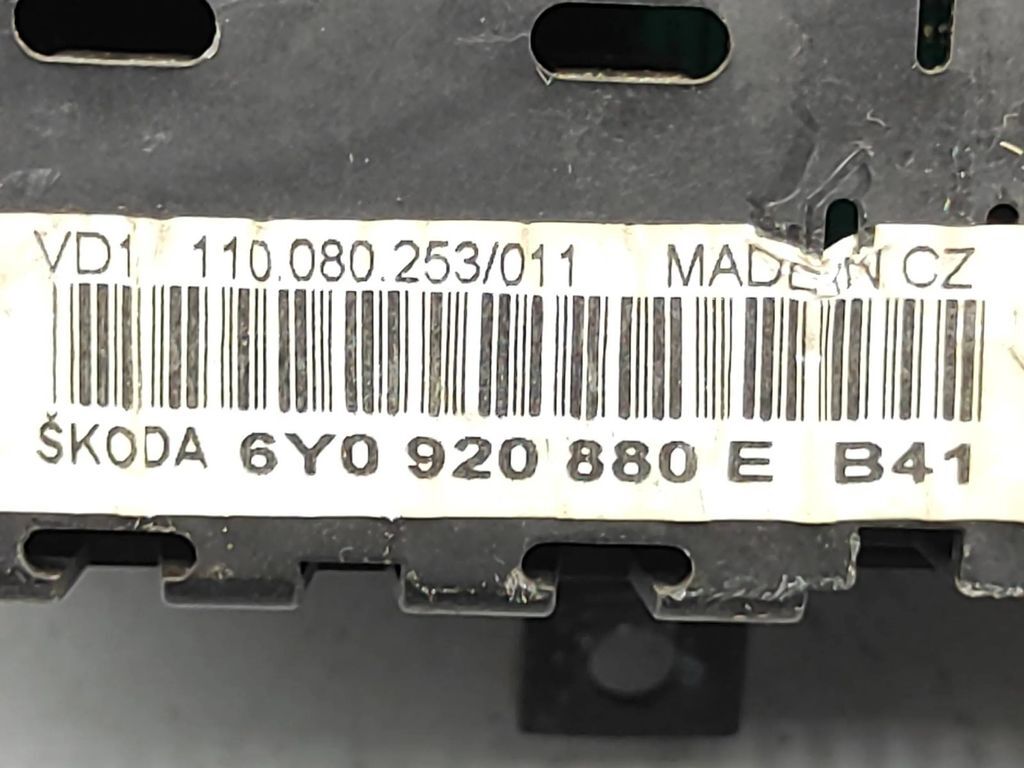 Skoda Fabia Mk1 (6Y) 2004 Diesel speedometer instrument cluster 6Y0920880E 