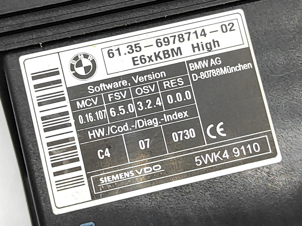 BMW 5 Series E60 530D 170kW 2005 Comfort Control Module ECU 6978714 6136978714