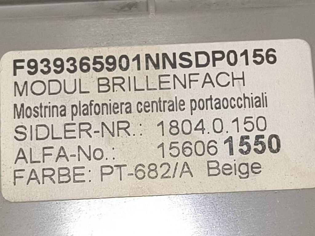 Alfa Romeo 159 2007 sunglasses storage box F939365901 