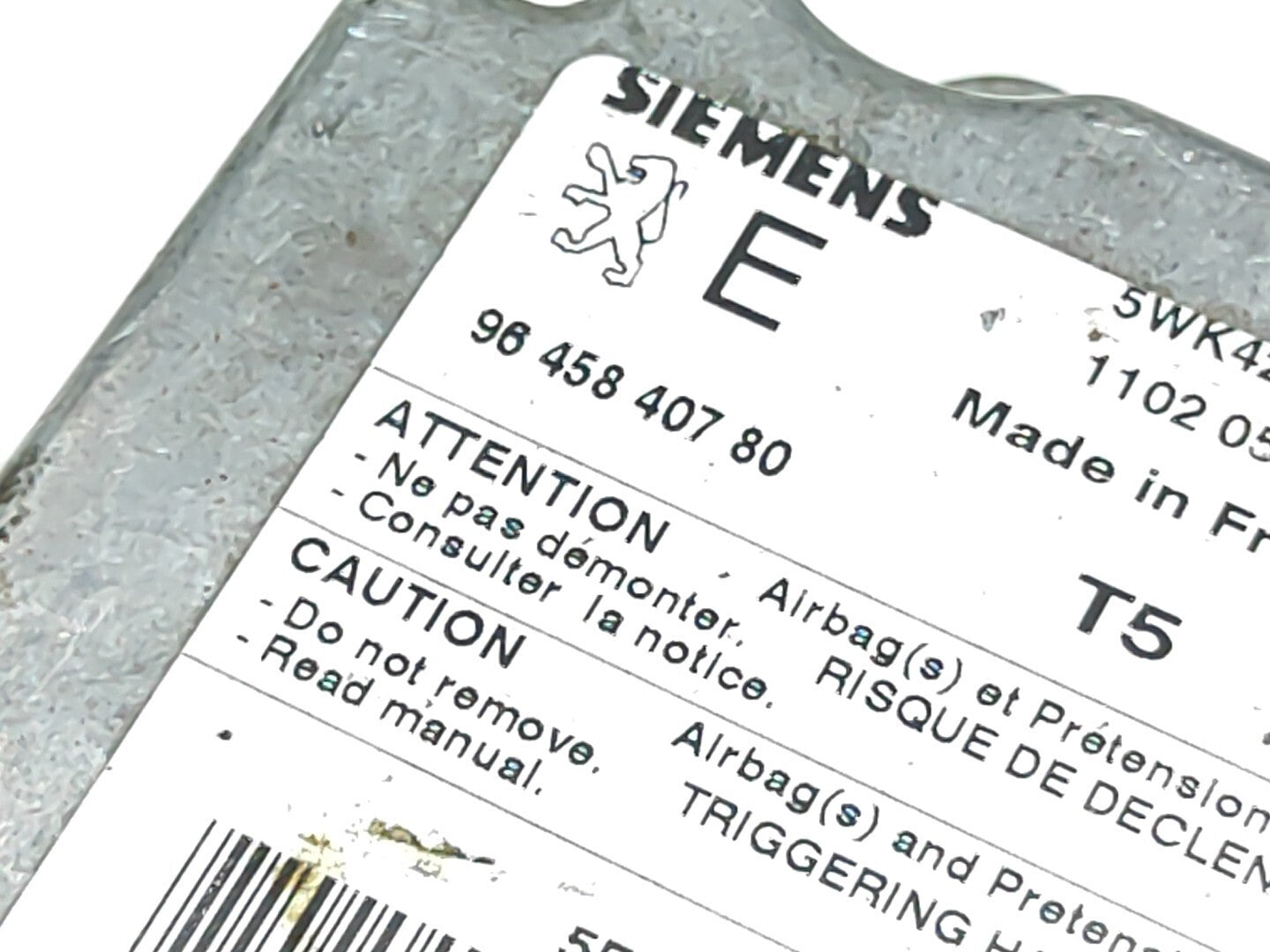 Peugeot 307 2002 Safety Control Module ECU 9645840780