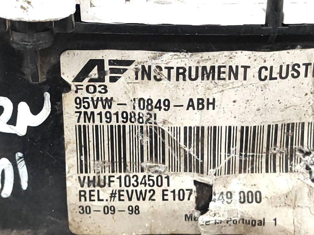 95VW10849ABH Ford Galaxy 1998 speedometer instrument cluster 