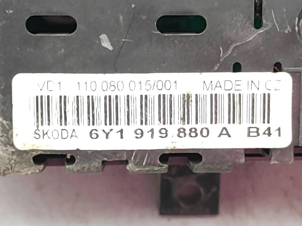 6Y1919880A Skoda Fabia Mk1 6Y 2002 speedometer instrument cluster 