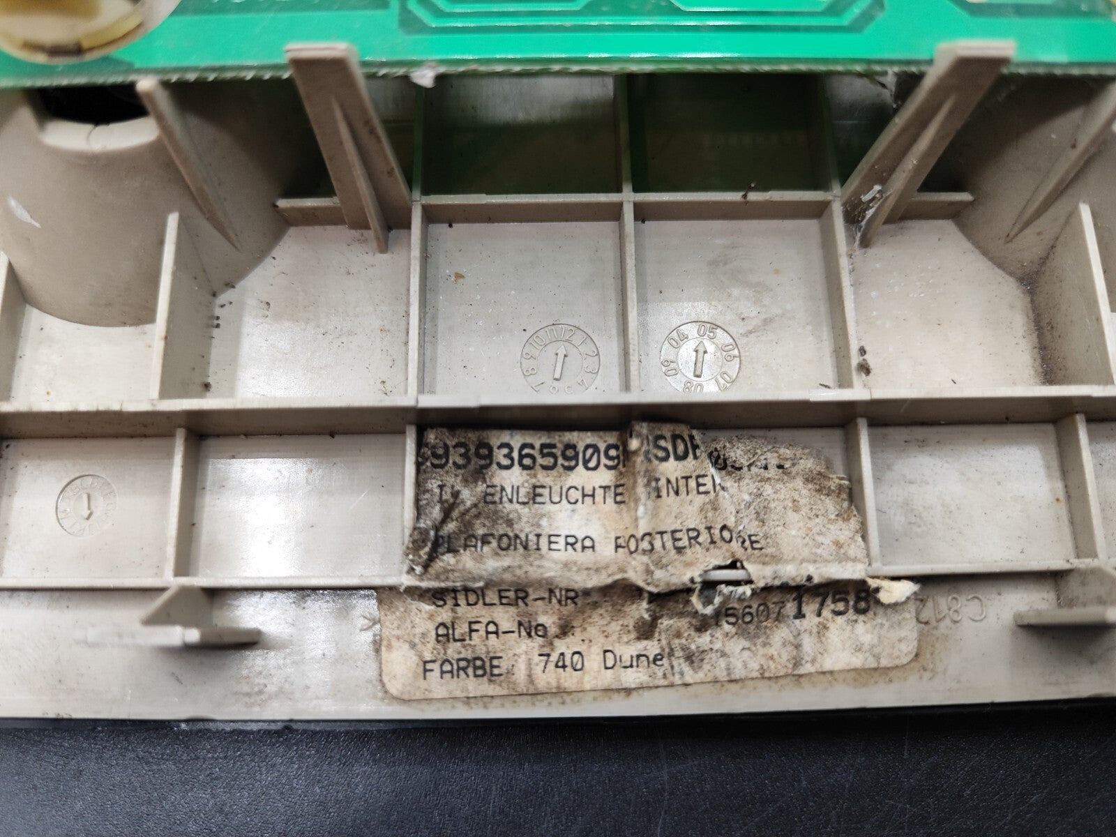 Alfa Romeo 159 1.9JTDm Diesel 2007 Rear Seat Interior Dome Reading Light