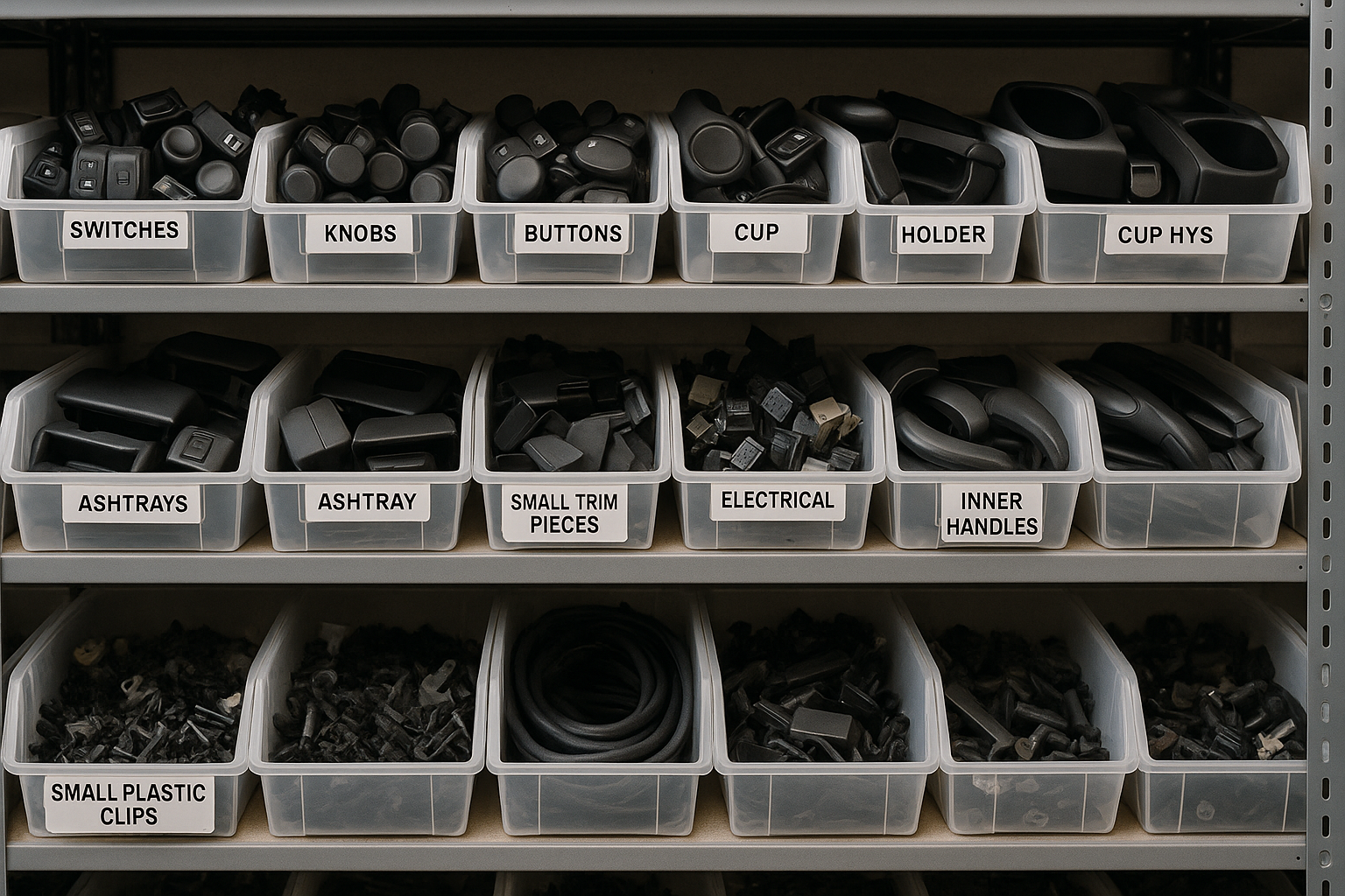 makes shelves full of small items like in bottom right two shelves