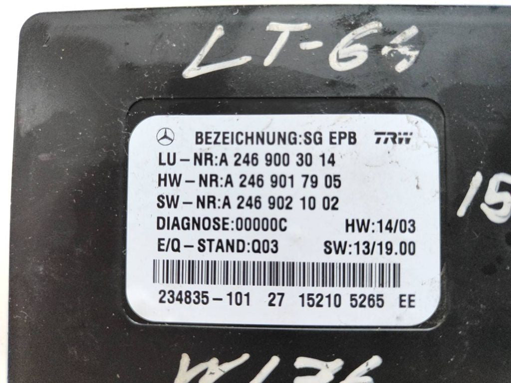 Mercedes-Benz B W246 W242 2013 Hand brake control module A2469003014 