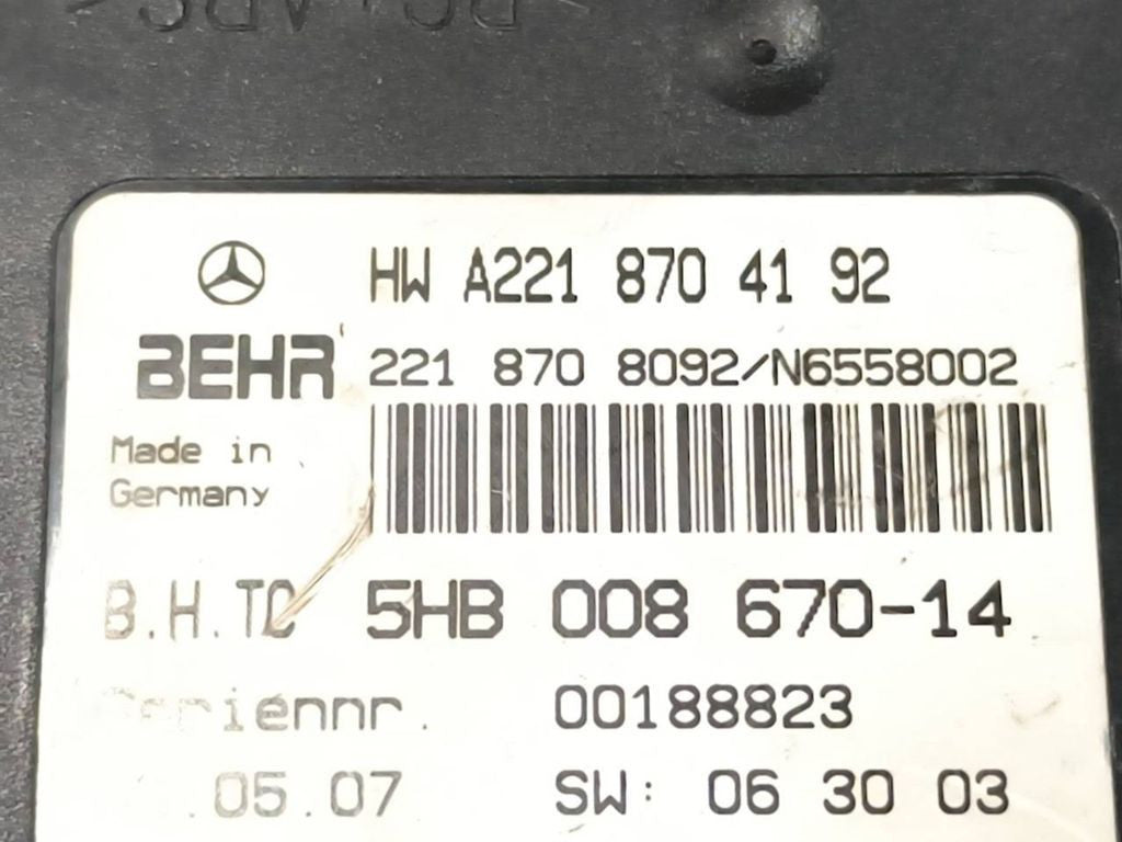 Mercedes-Benz S W221 2008 Climate control unit module A2218704192 