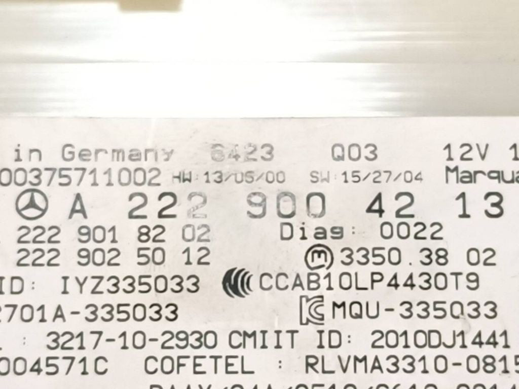 Mercedes-Benz S W222 2015 Keyless go control unit module A2229004213 