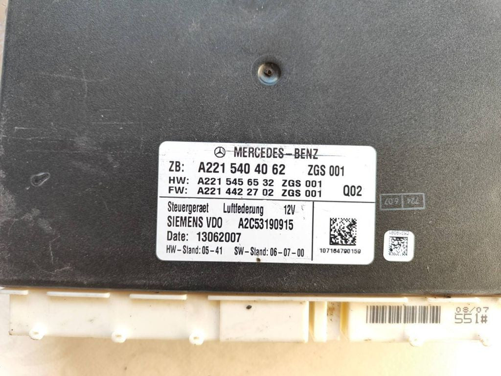 Mercedes-Benz S W221 2007 Suspension control unit module A2215404062 