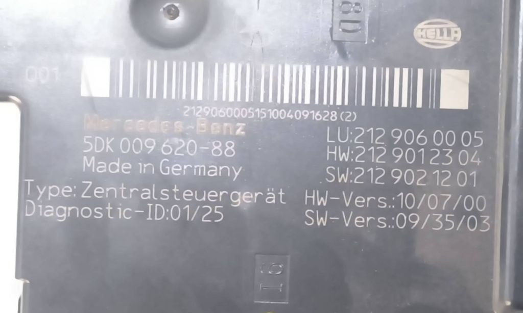 Mercedes-Benz E W212 2011 Diesel SAM control unit 2129012304 