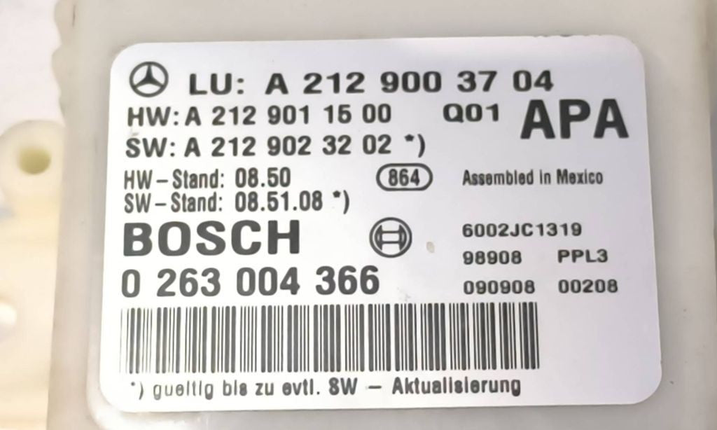 Mercedes-Benz E W212 2009 PDC control unit module A2129011500 A2129023202