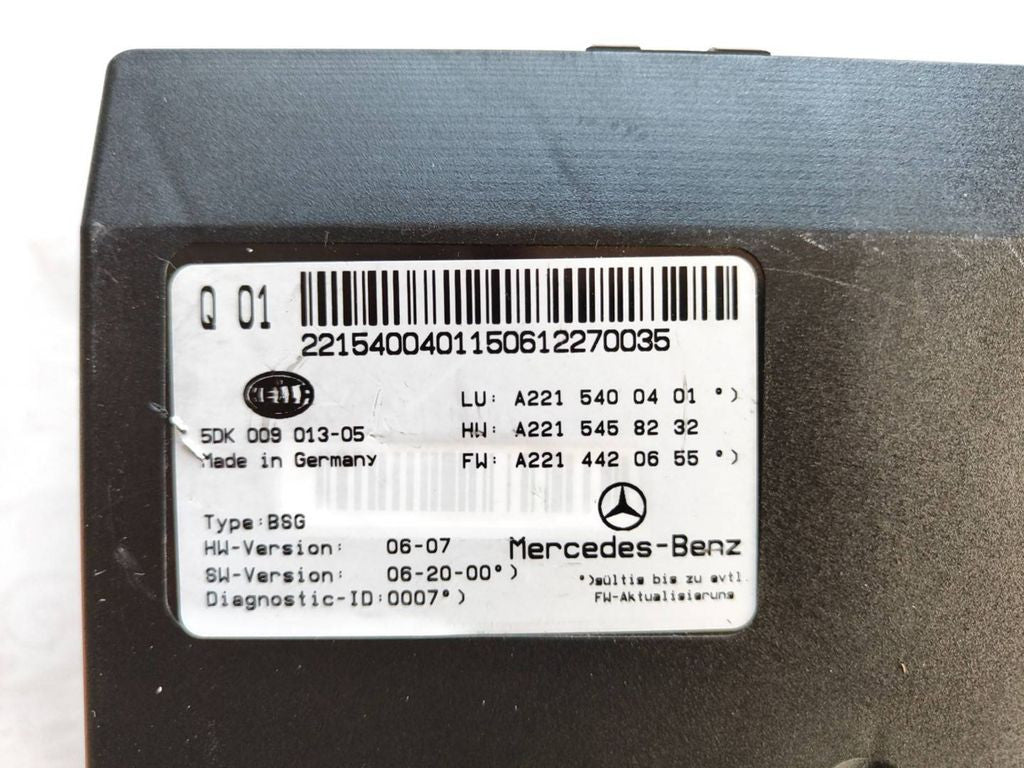 Mercedes-Benz S W221 2010 Battery control module A2215400401 