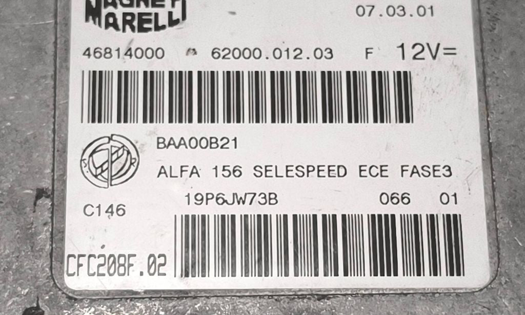 Alfa Romeo 156 2000 Gearbox control unit module 46814000 